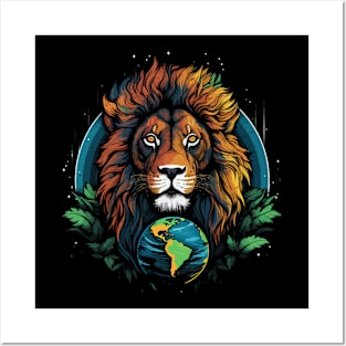 Lion Earth Day Posters and Art